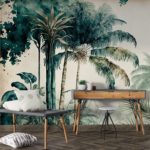 Papel de Parede Folhagens - Estampa Tropicais Elegantes Decorativo Ambiente Moderno - Imagem 2
