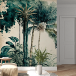Papel de Parede Folhagens - Estampa Tropicais Elegantes Decorativo Ambiente Moderno - Imagem 4