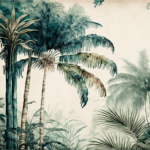 Papel de Parede Folhagens - Estampa Tropicais Elegantes Decorativo Ambiente Moderno - Imagem 5