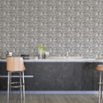 Papel de Parede 3D Metálico Cinza com Linhas Douradas | Auto Adesivo Decorativo Moderno e Sofisticado - Imagem 2