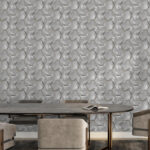 Papel de Parede 3D Metálico Cinza com Linhas Douradas | Auto Adesivo Decorativo Moderno e Sofisticado - Imagem 3