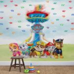 Papel de Parede Patrulha Canina - Tema Torre de Vigilância Infantil Decorativo