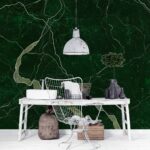 Papel de Parede Mármore Esmeralda com Veios Verdes Claros - Imagem 2