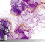 Papel de Parede Adesivo Premium – Design Abstrato Roxo e Dourado - Imagem 4