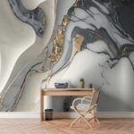 Papel de Parede Mármore Acinzentado - Elegância Atemporal Autocolante Lavável