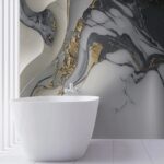 Papel de Parede Mármore Acinzentado - Elegância Atemporal Autocolante Lavável - Imagem 3
