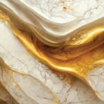 Papel de Parede Mármore Branco e Mel Autoadesivo Estilo Elegante e Sofisticado - Imagem 2