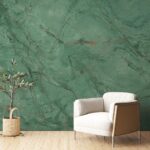 Papel de Parede Mármore Verde com Textura Elegante Sofisticado Decorativo
